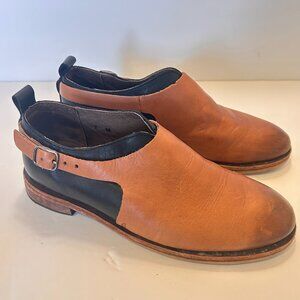 Gee'WaWa 7 Brown Black leather Loafer Oxford Anthropologie Womens size